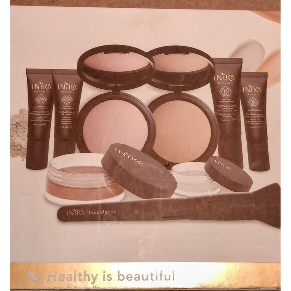 INIKA Organic Baked Mineral In A Box For Medium Skin Type, Fast Shipping. 8pc. - Picture 2 of 4